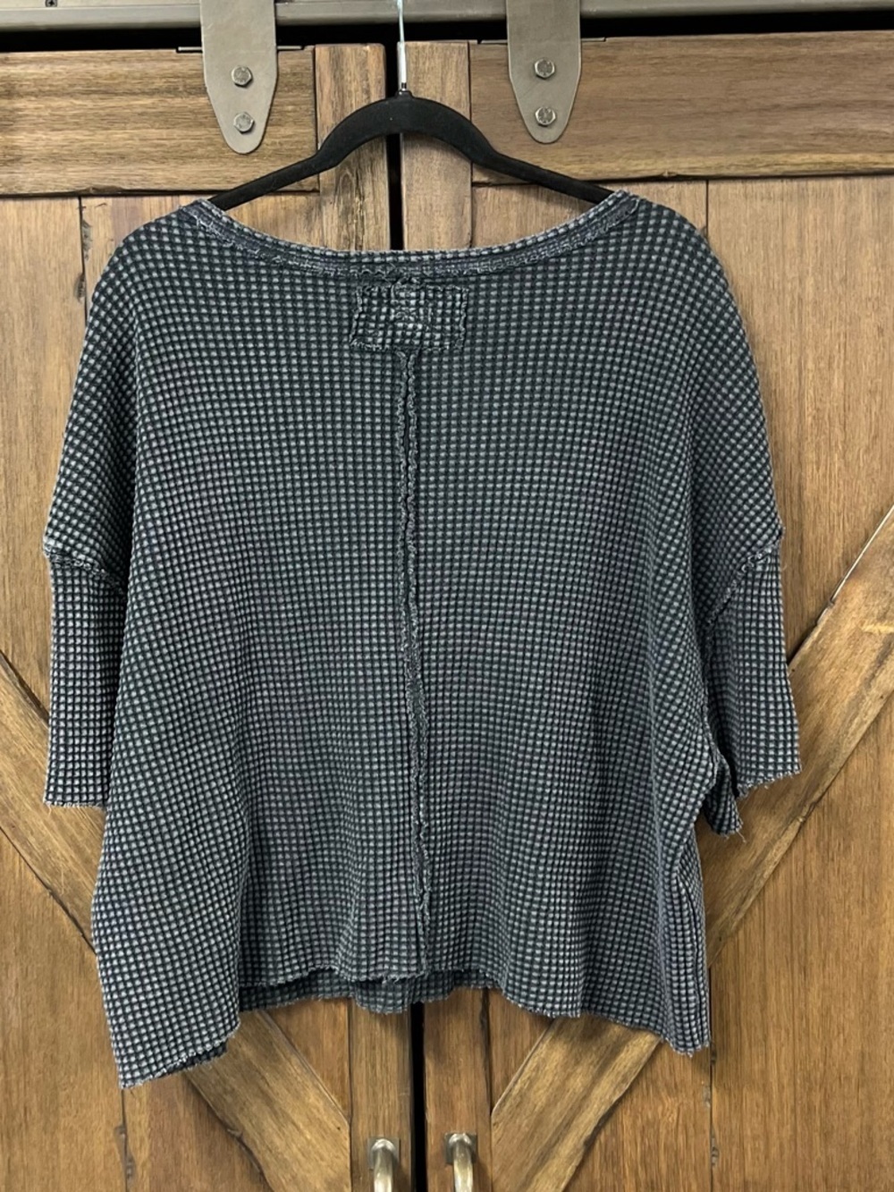 Pilcro by Anthropologie Oversized Cotton Short Sleeve Waffle Tee Blue Size M - Picture 5 of 8